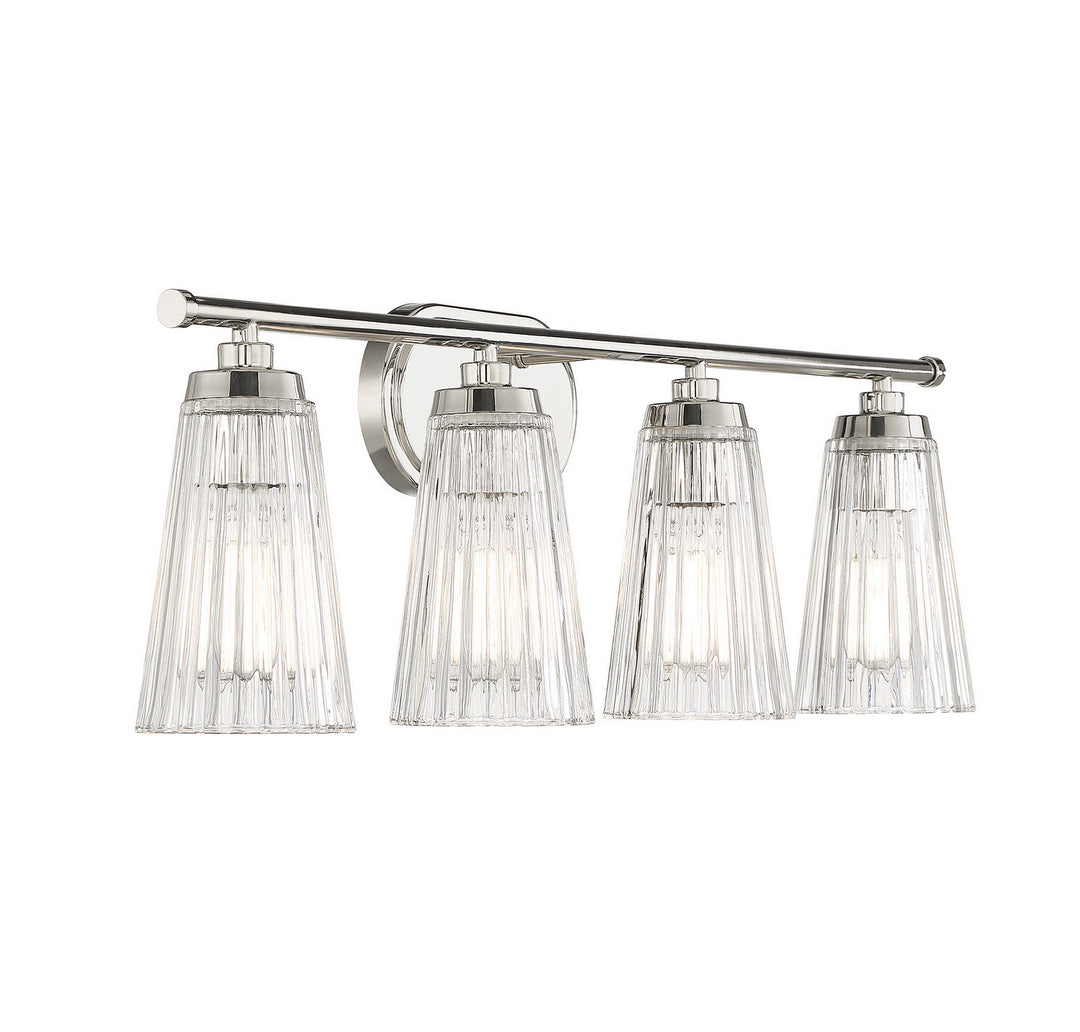 Savoy House Chantilly 8-1745-4-109 Bath Vanity Light 31 in. wide - Polished Nickel