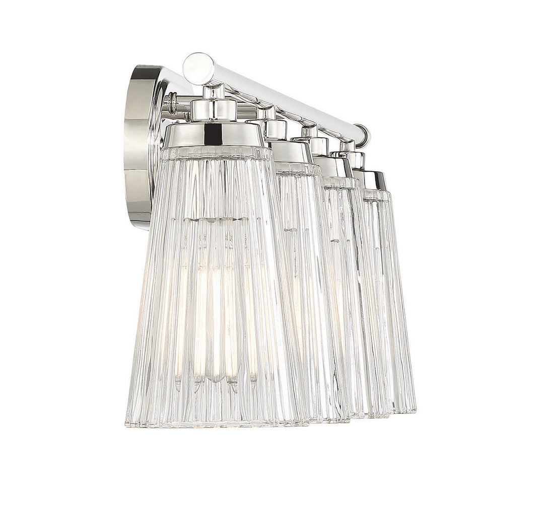 Savoy House Chantilly 8-1745-4-109 Bath Vanity Light 31 in. wide - Polished Nickel