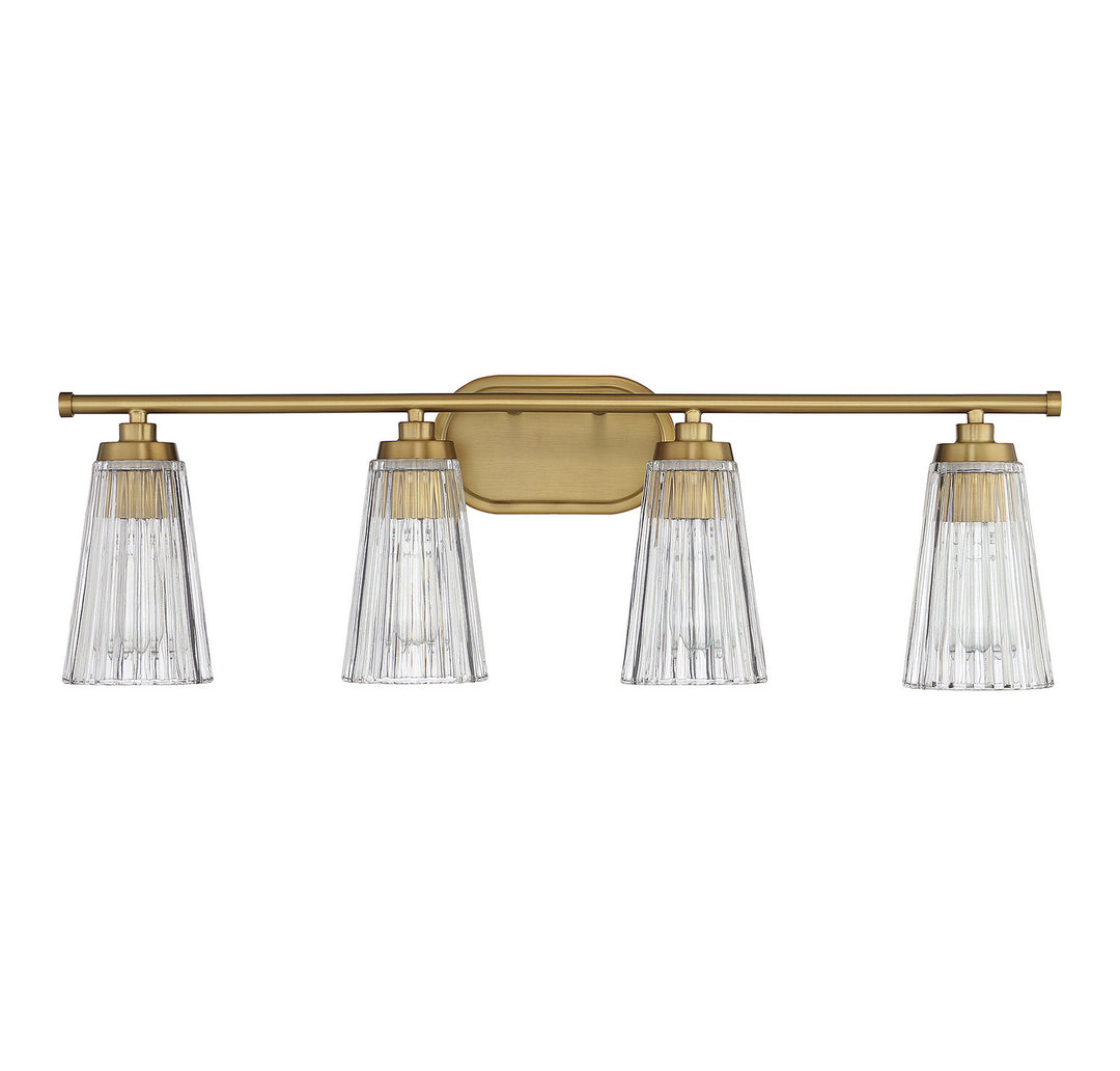 Savoy House Chantilly 8-1745-4-322 Bath Vanity Light 31 in. wide - Warm Brass