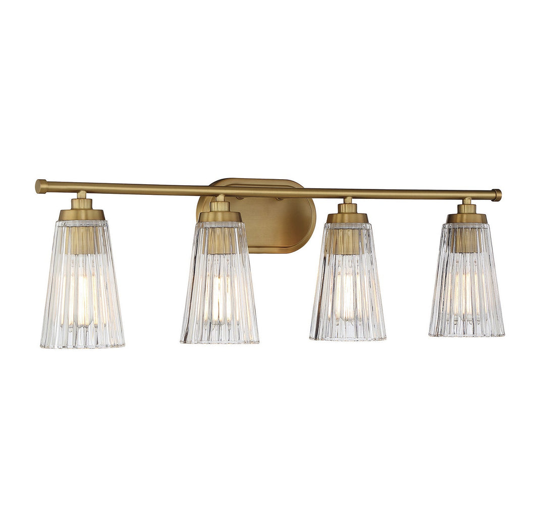 Savoy House Chantilly 8-1745-4-322 Bath Vanity Light 31 in. wide - Warm Brass