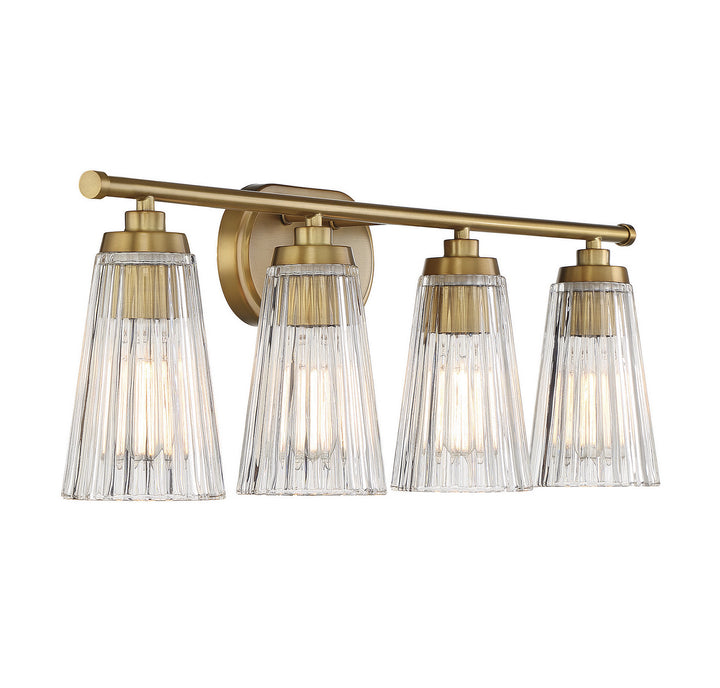 Savoy House Chantilly 8-1745-4-322 Bath Vanity Light 31 in. wide - Warm Brass