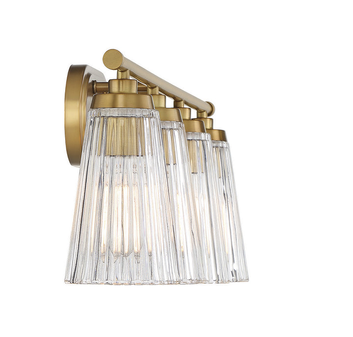 Savoy House Chantilly 8-1745-4-322 Bath Vanity Light 31 in. wide - Warm Brass