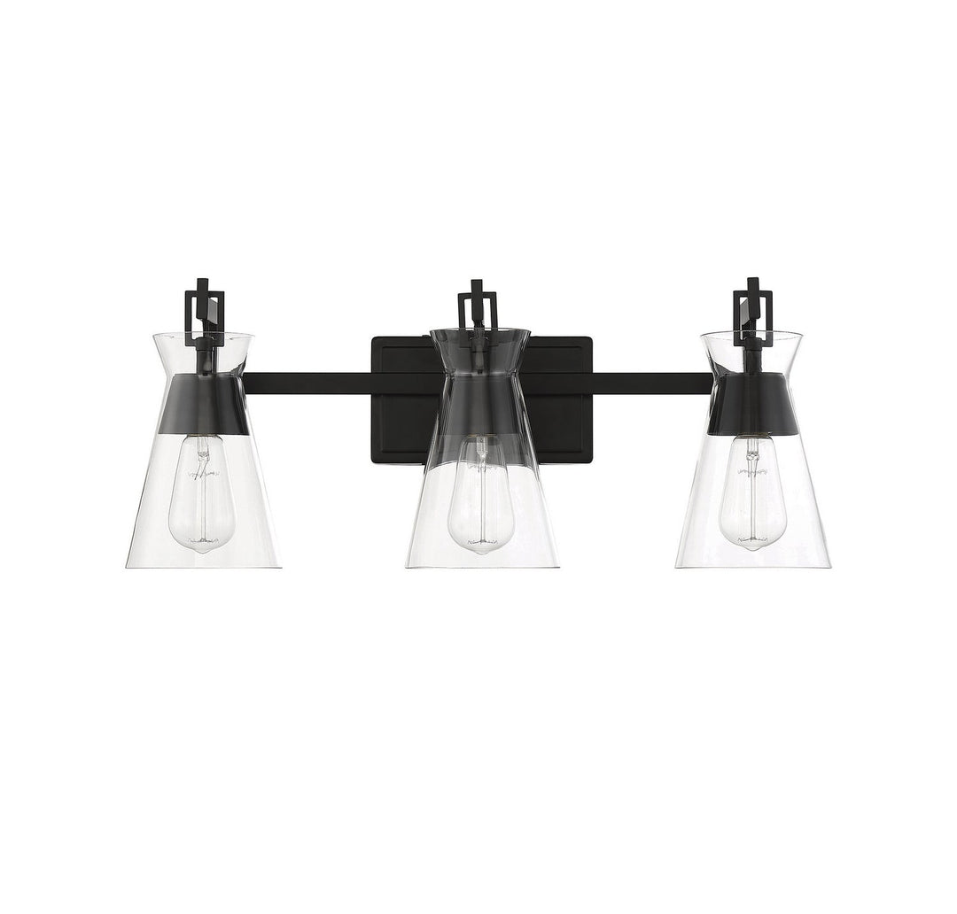 Savoy House Lakewood 8-1830-3-BK Bath Vanity Light 24 in. wide - Matte Black