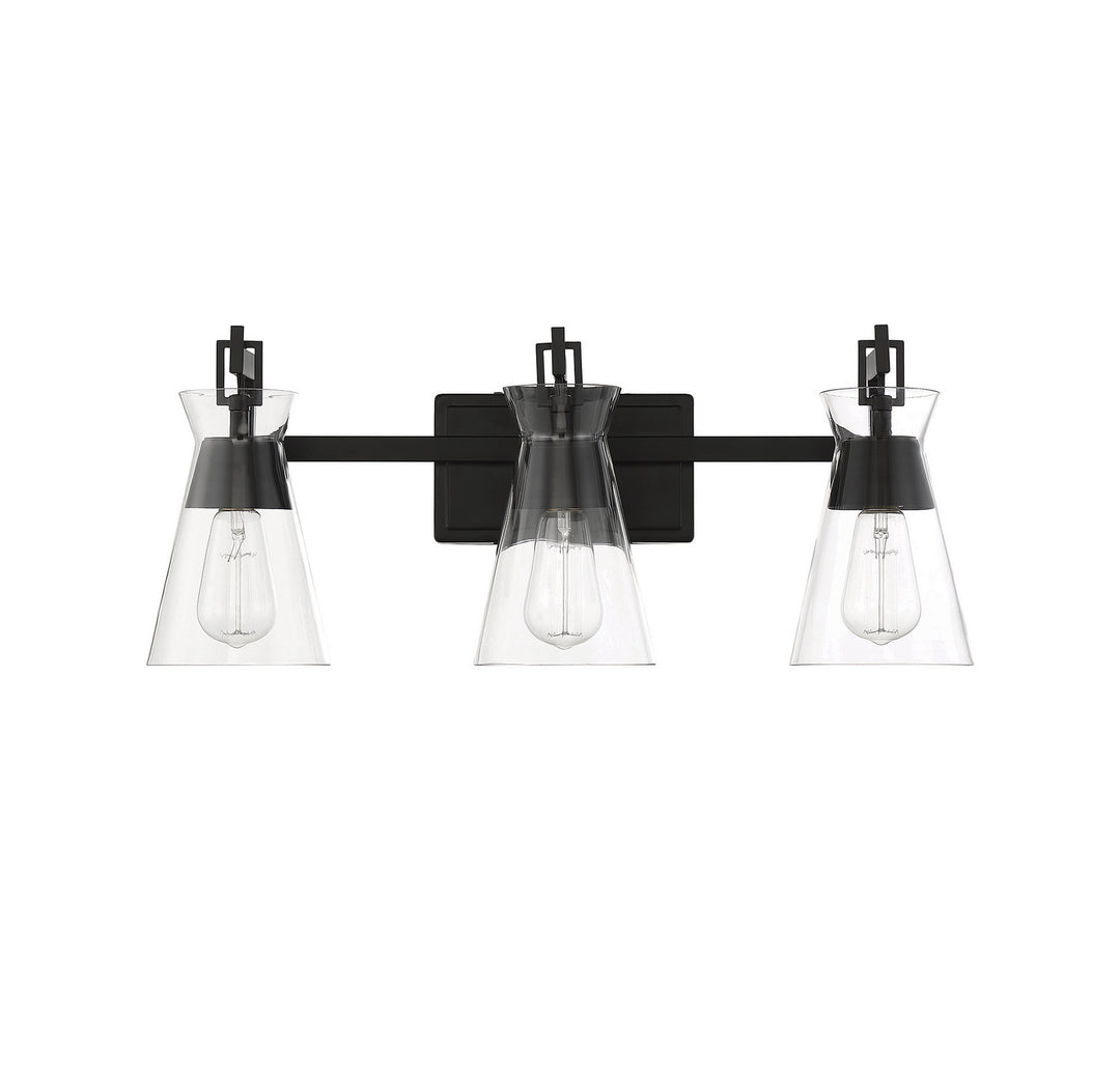 Savoy House Lakewood 8-1830-3-BK Bath Vanity Light 24 in. wide - Matte Black