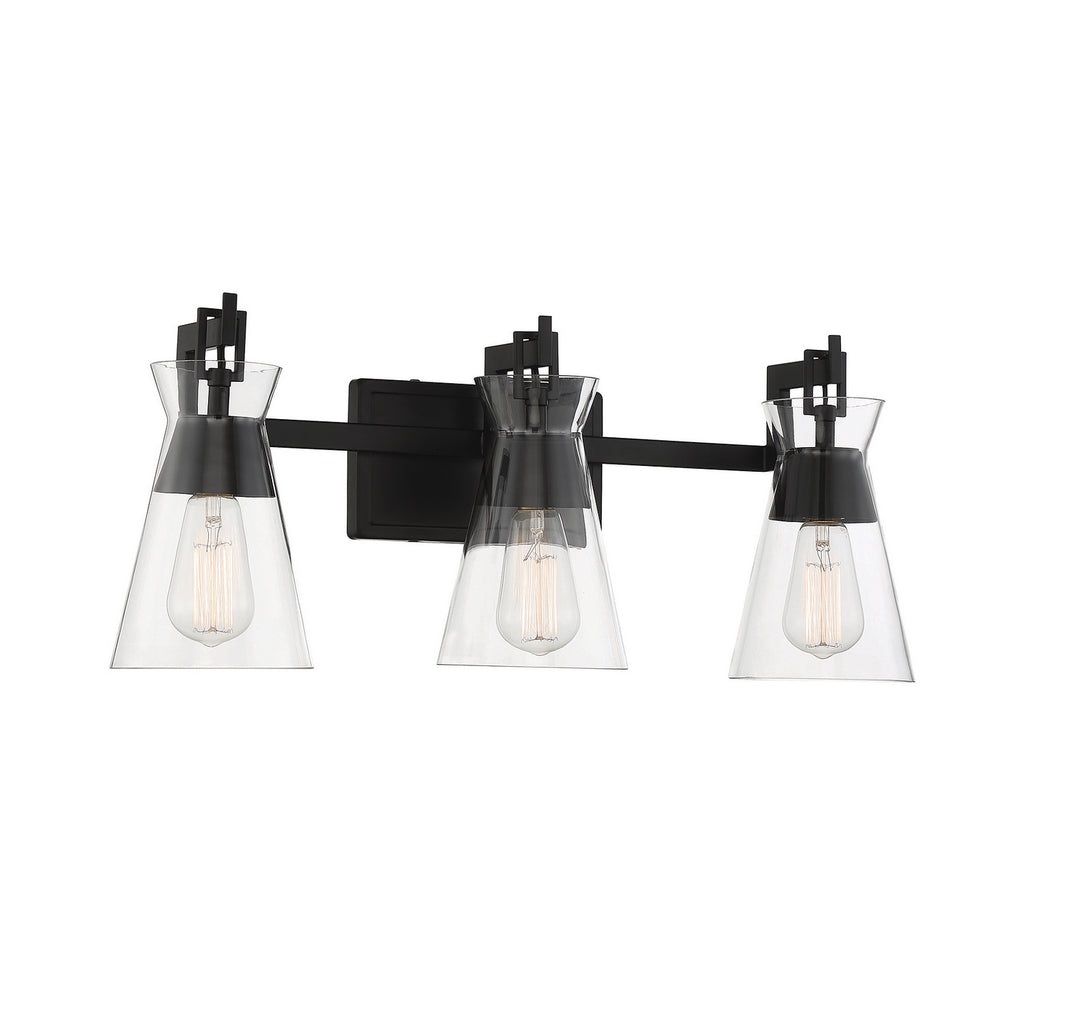 Savoy House Lakewood 8-1830-3-BK Bath Vanity Light 24 in. wide - Matte Black