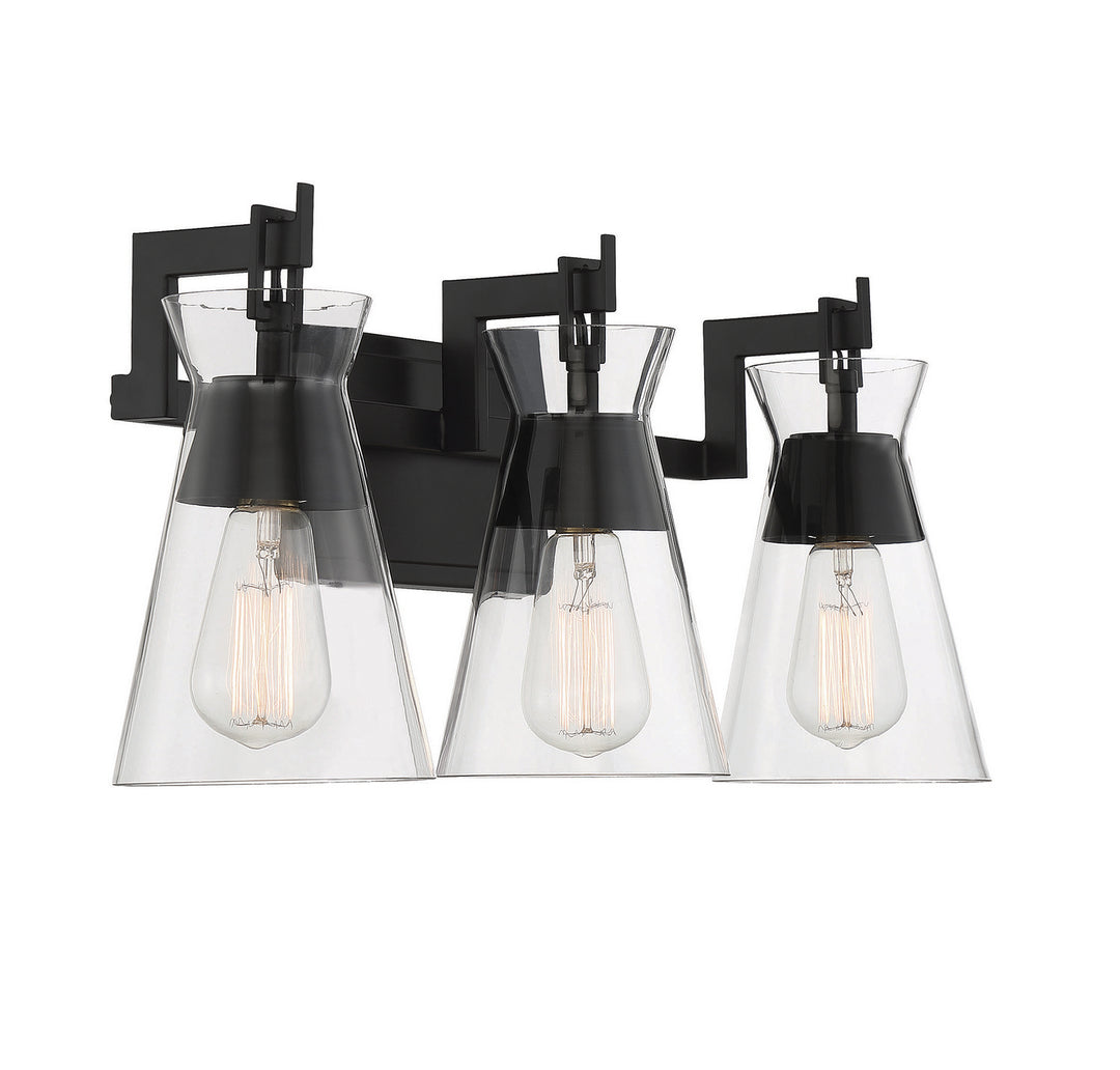 Savoy House Lakewood 8-1830-3-BK Bath Vanity Light 24 in. wide - Matte Black