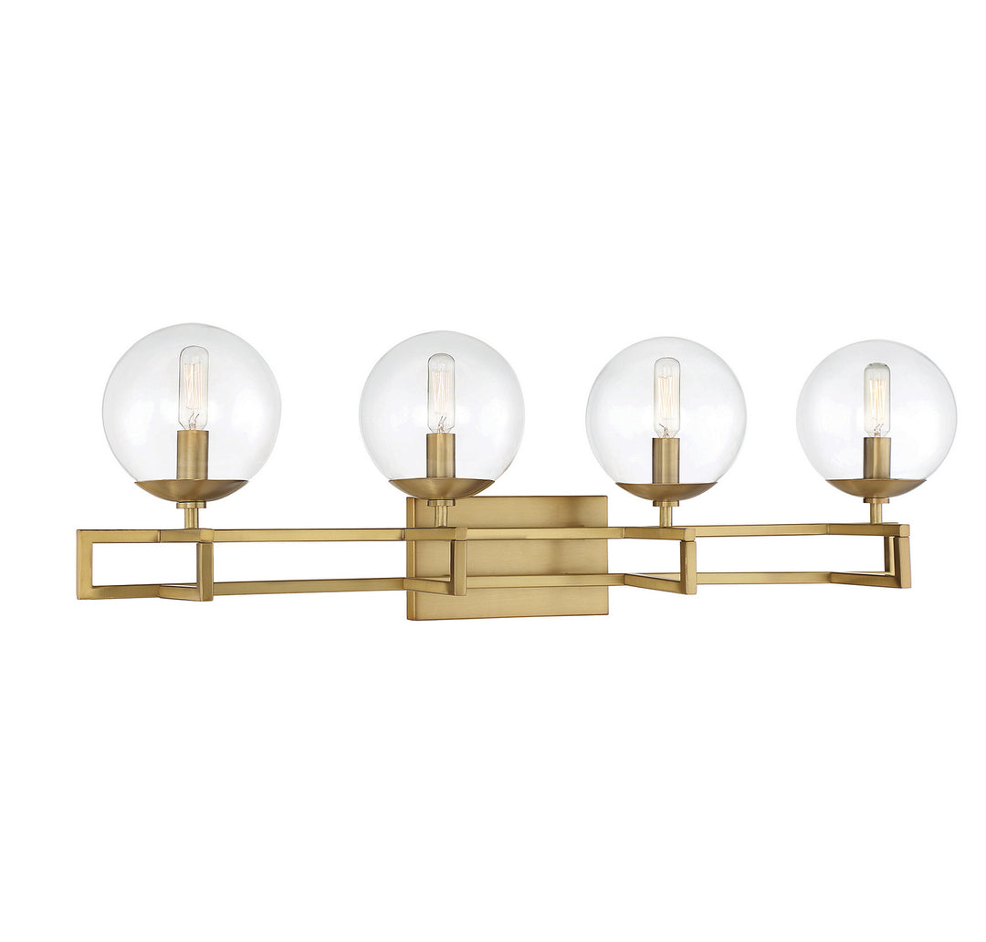 Savoy House Crosby 8-1860-4-322 Bath Vanity Light 33 in. wide - Warm Brass