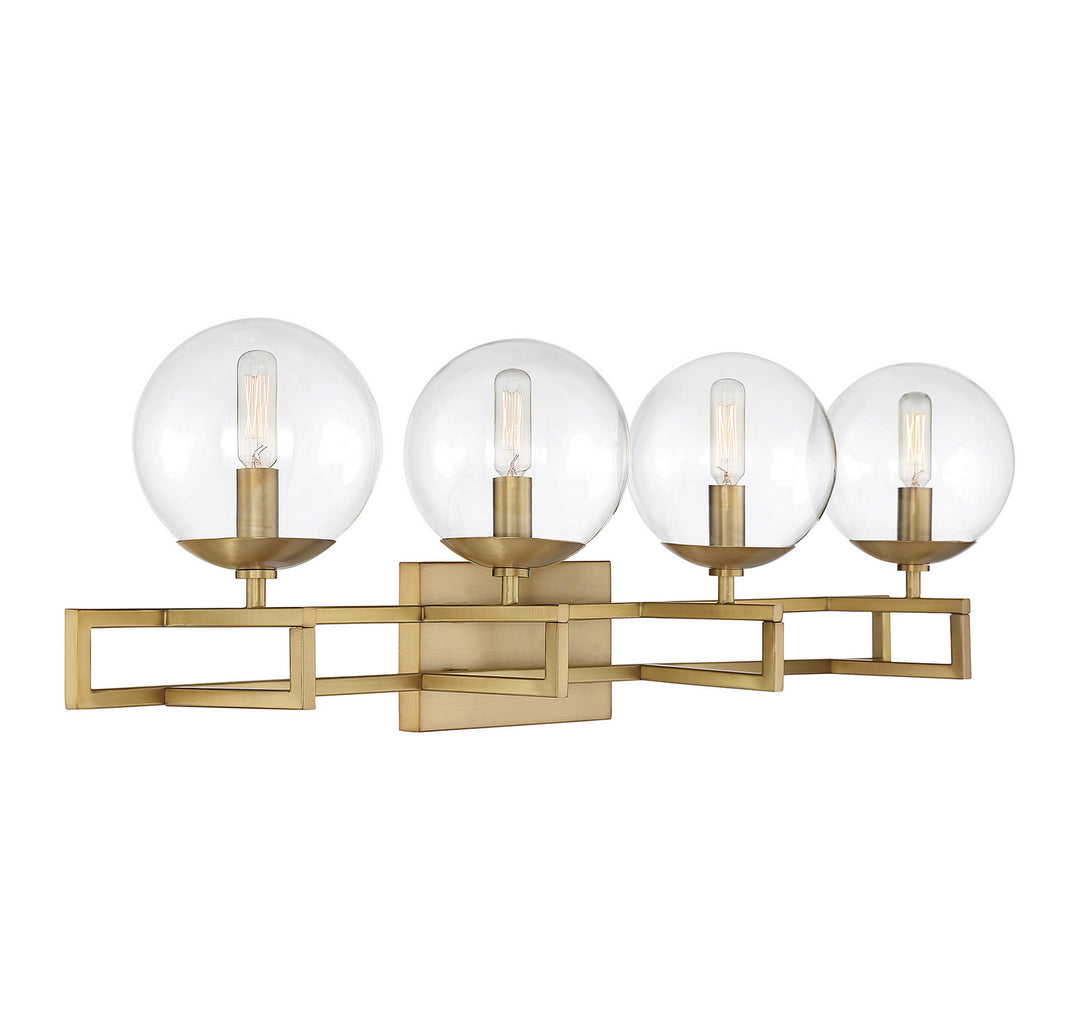 Savoy House Crosby 8-1860-4-322 Bath Vanity Light 33 in. wide - Warm Brass