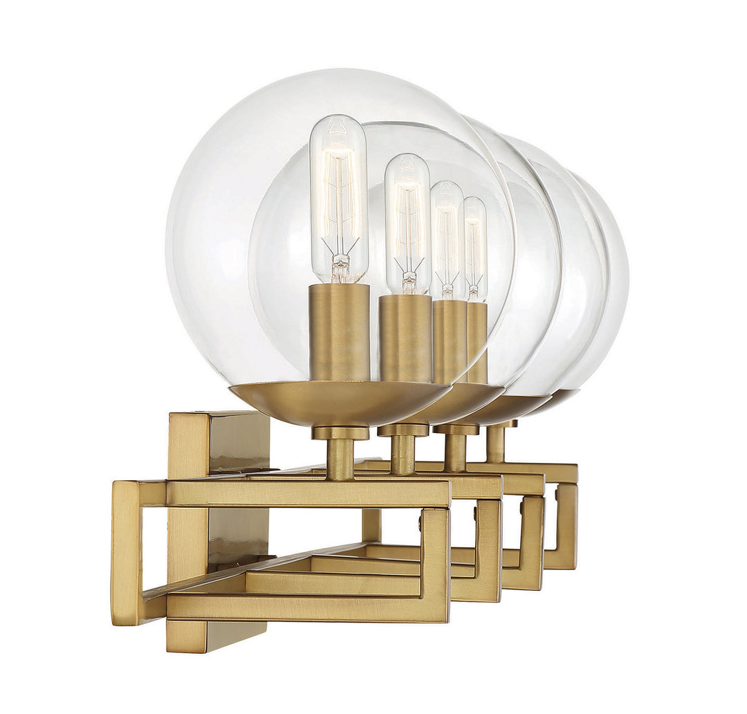 Savoy House Crosby 8-1860-4-322 Bath Vanity Light 33 in. wide - Warm Brass