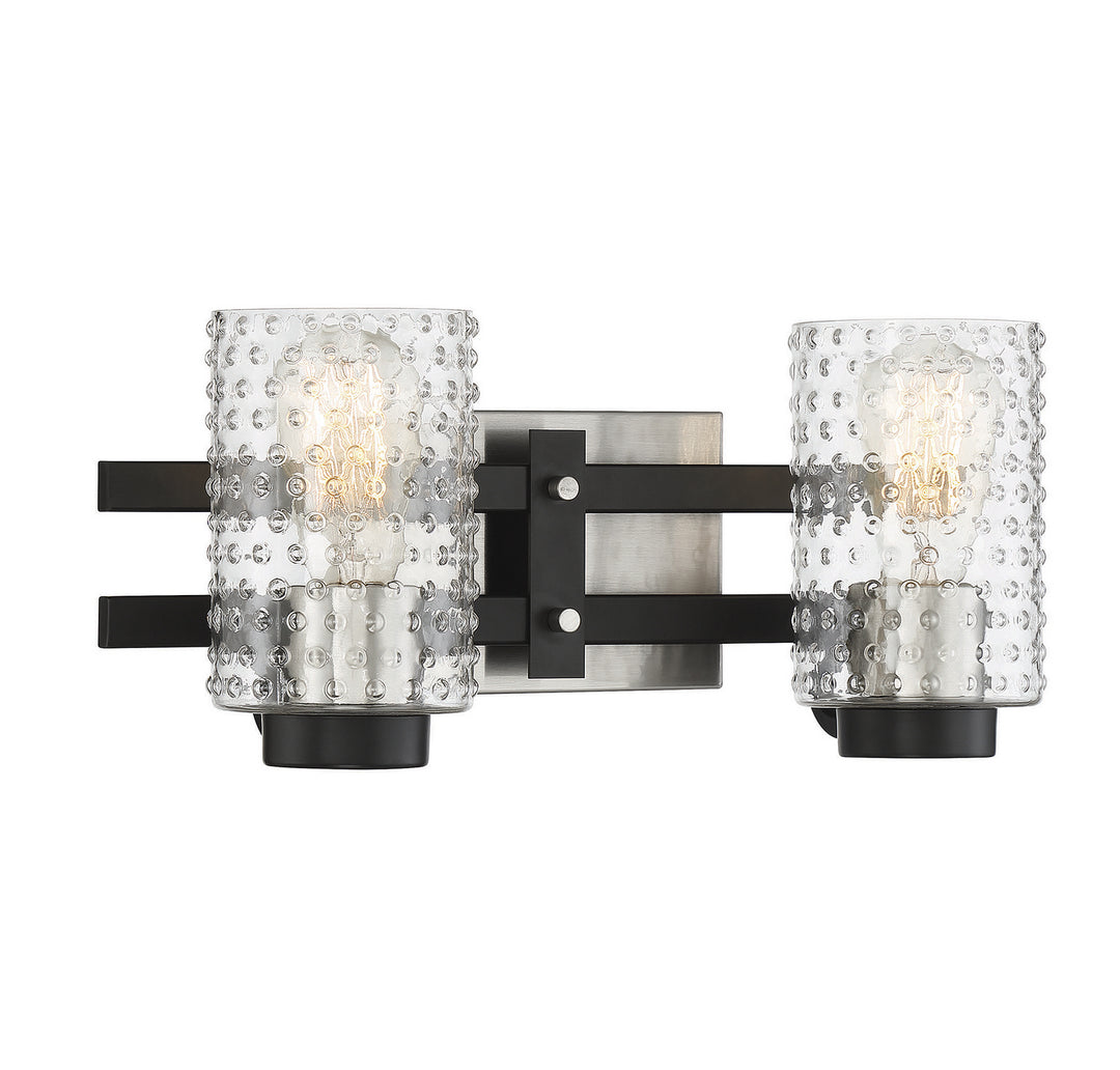 Savoy House Colt 8-1909-2-66 Bath Vanity Light 16 in. wide - Matte Black with Satin Nickel