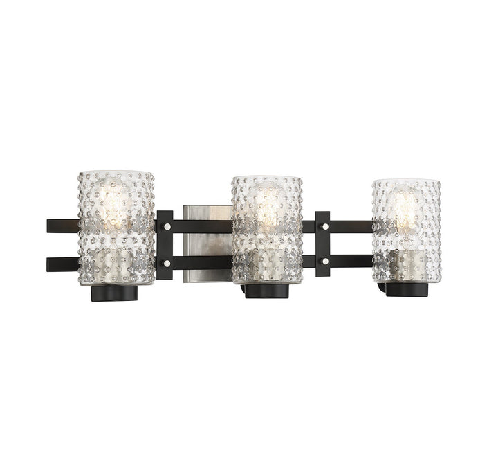 Savoy House Colt 8-1909-3-66 Bath Vanity Light 24 in. wide - Matte Black with Satin Nickel