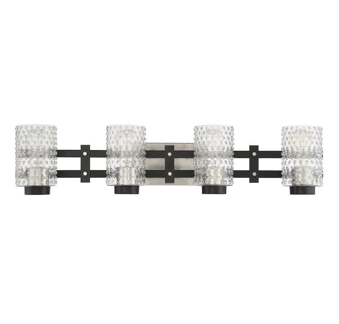 Savoy House Colt 8-1909-4-66 Bath Vanity Light 32 in. wide - Matte Black with Satin Nickel