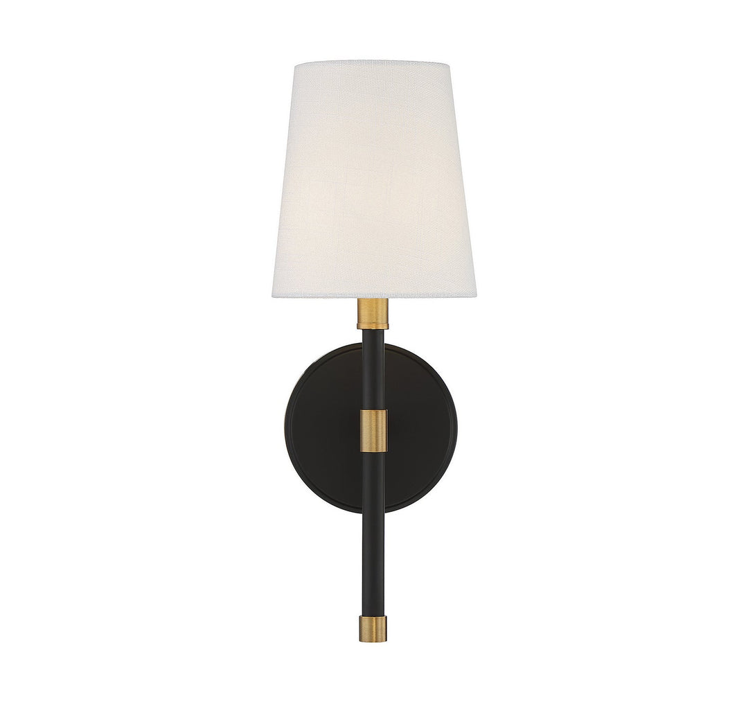 Savoy House Brody 9-1632-1-143 Wall Sconce Light - Matte Black with Warm Brass Accents