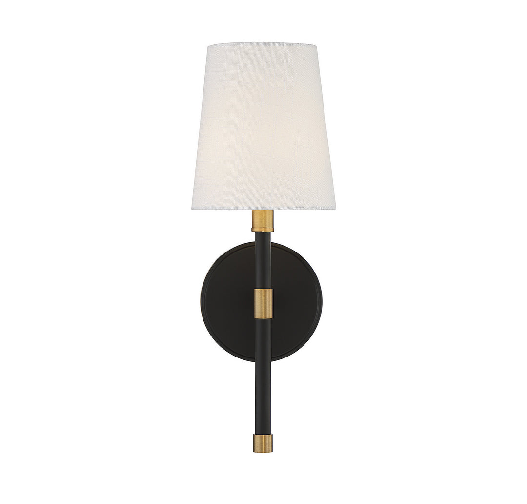 Savoy House Brody 9-1632-1-143 Wall Sconce Light - Matte Black with Warm Brass Accents