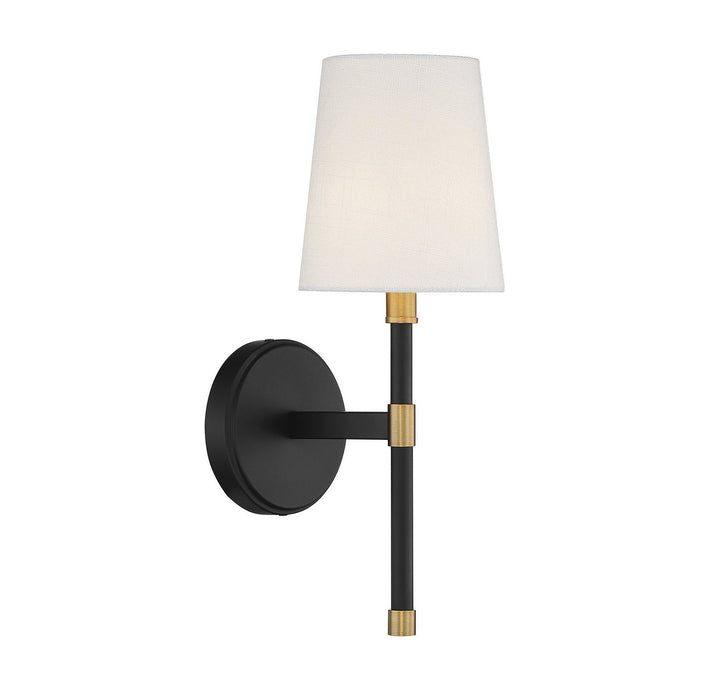 Savoy House Brody 9-1632-1-143 Wall Sconce Light - Matte Black with Warm Brass Accents