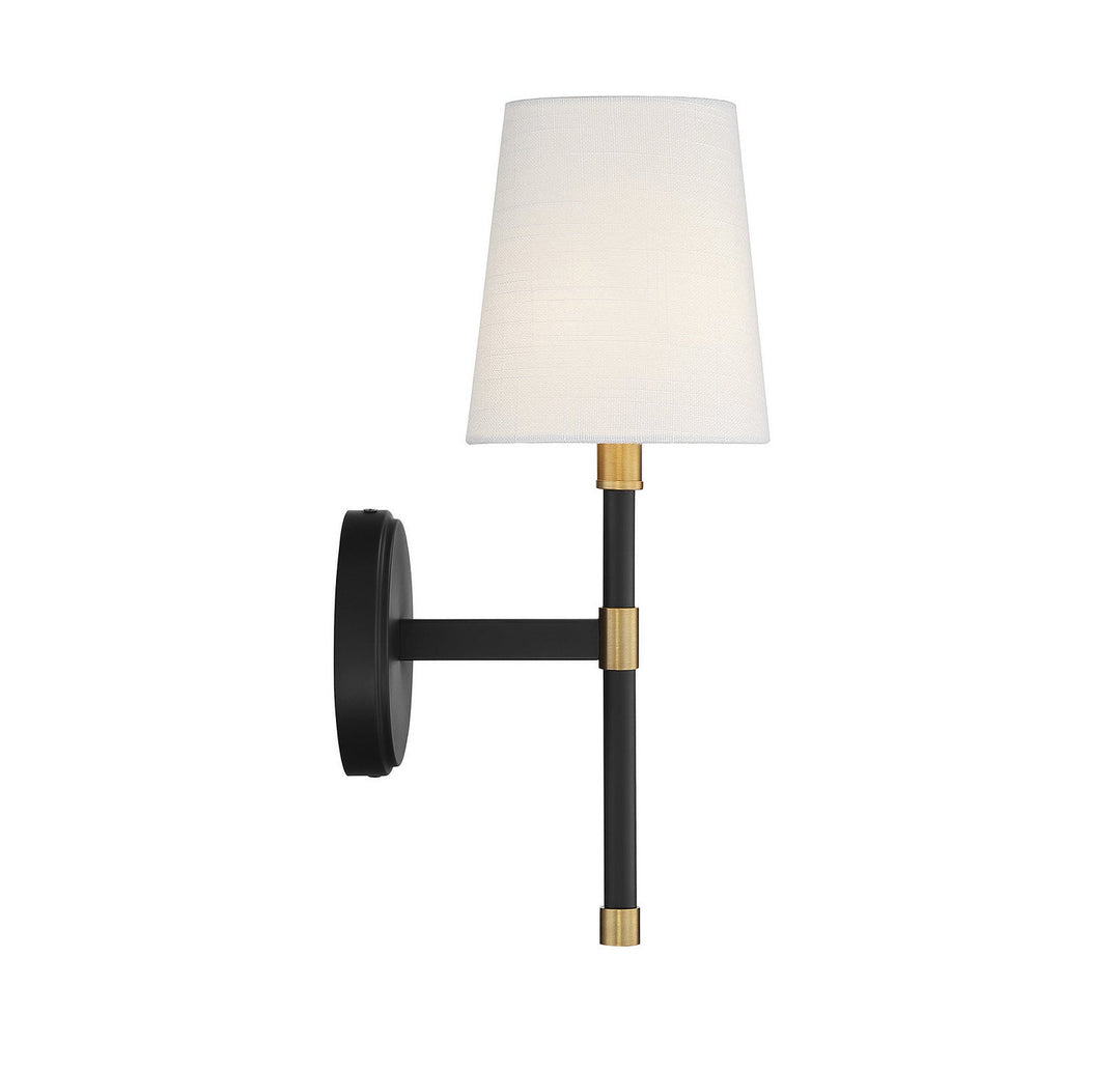 Savoy House Brody 9-1632-1-143 Wall Sconce Light - Matte Black with Warm Brass Accents