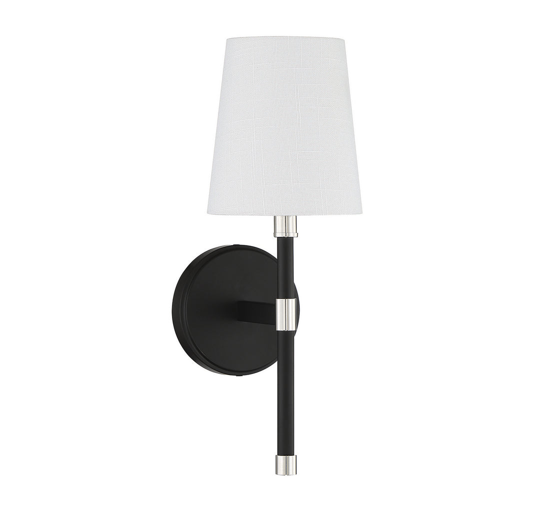 Savoy House Brody 9-1632-1-173 Wall Sconce Light - Matte Black with Polished Nickel Accents