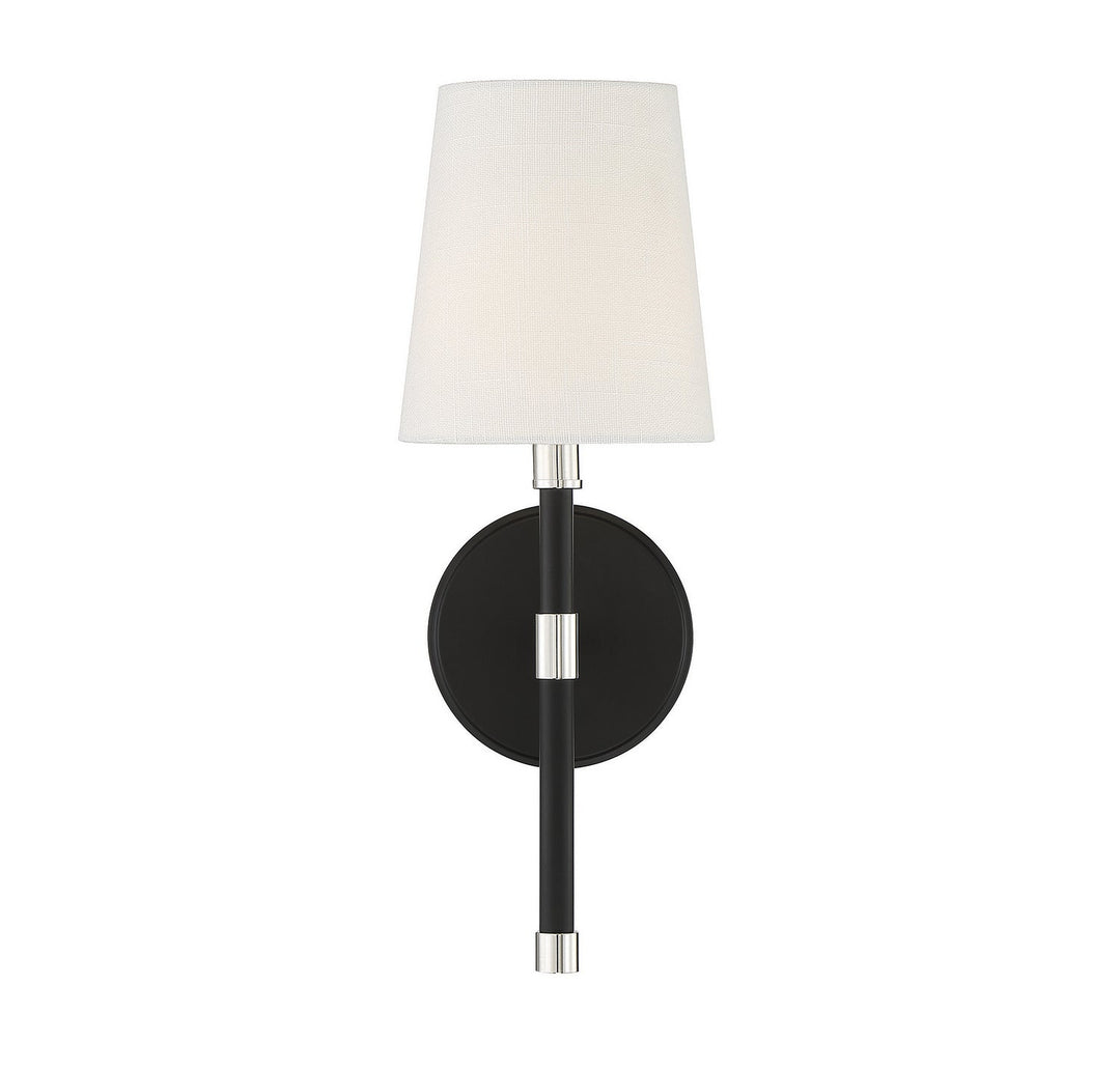 Savoy House Brody 9-1632-1-173 Wall Sconce Light - Matte Black with Polished Nickel Accents