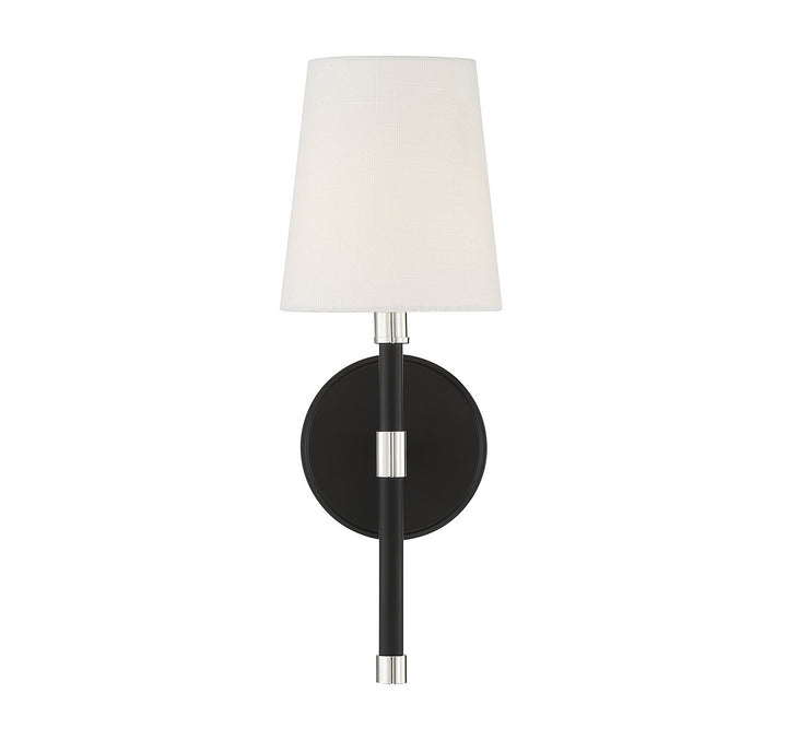 Savoy House Brody 9-1632-1-173 Wall Sconce Light - Matte Black with Polished Nickel Accents