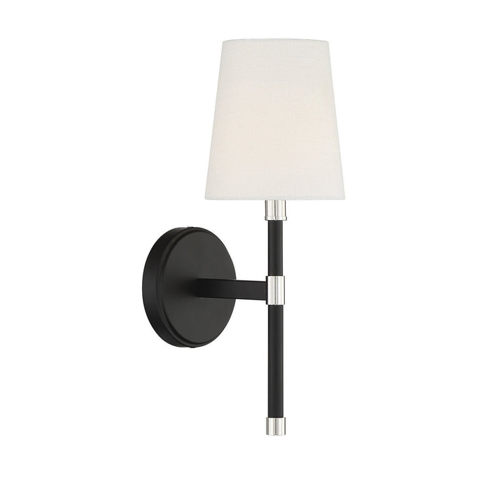 Savoy House Brody 9-1632-1-173 Wall Sconce Light - Matte Black with Polished Nickel Accents