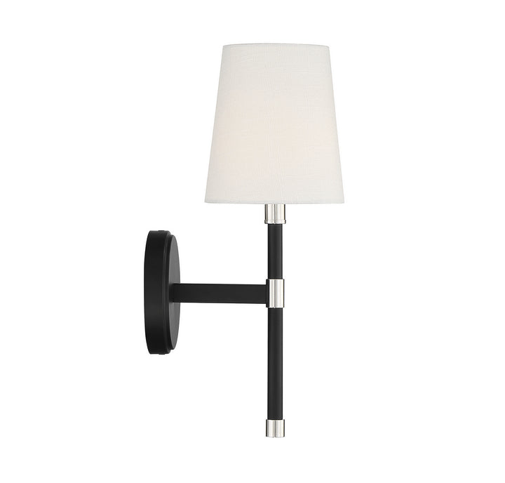 Savoy House Brody 9-1632-1-173 Wall Sconce Light - Matte Black with Polished Nickel Accents