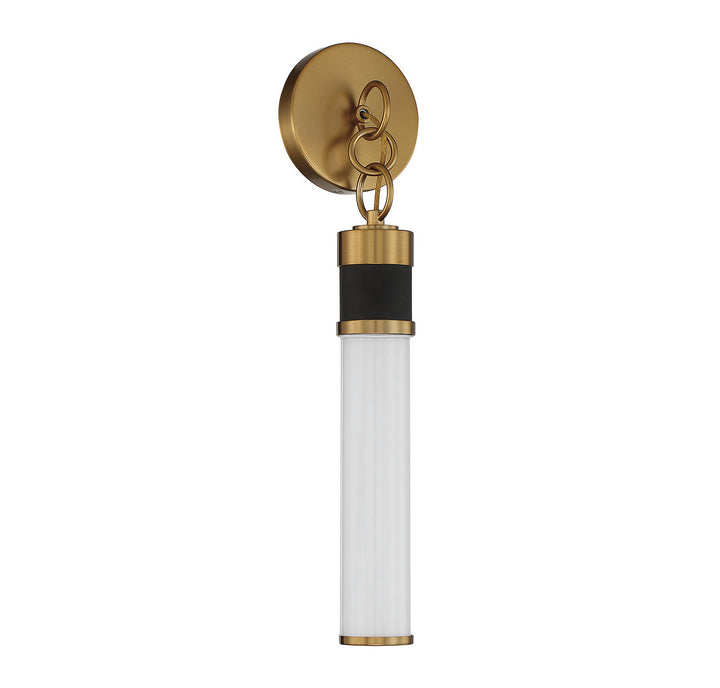Savoy House Abel 9-1638-1-143 Wall Sconce Light - Matte Black with Warm Brass Accents