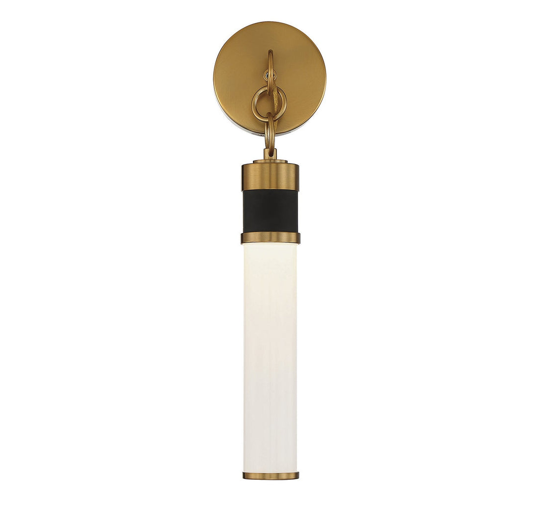 Savoy House Abel 9-1638-1-143 Wall Sconce Light - Matte Black with Warm Brass Accents