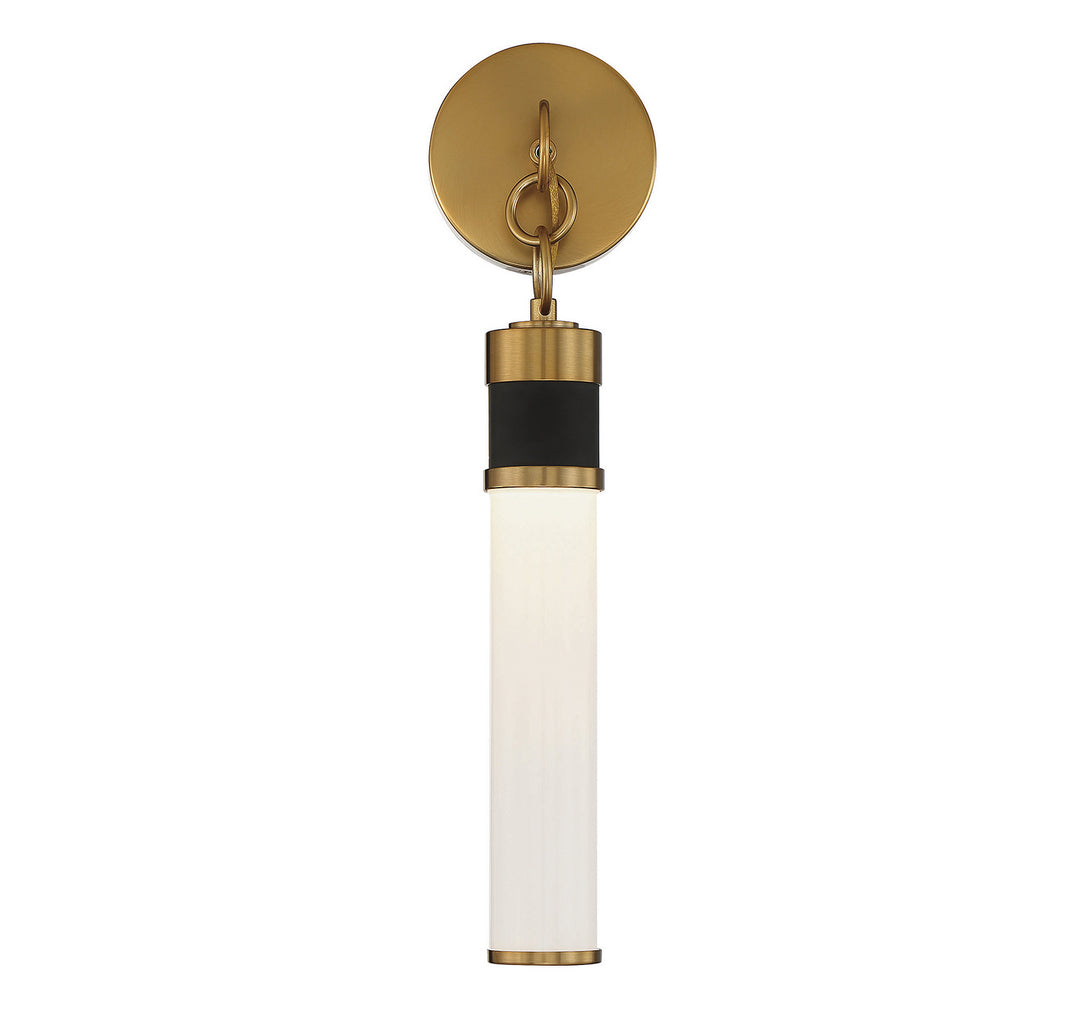 Savoy House Abel 9-1638-1-143 Wall Sconce Light - Matte Black with Warm Brass Accents