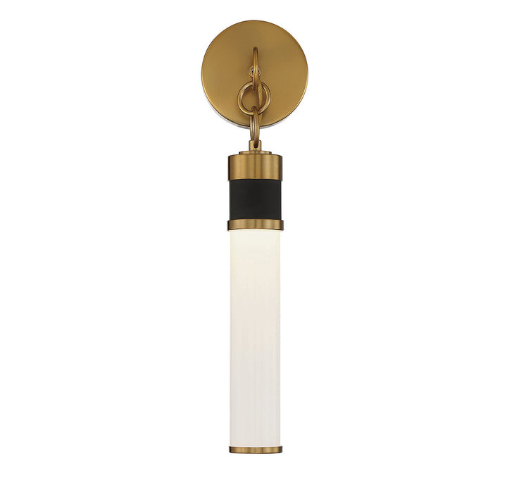 Savoy House Abel 9-1638-1-143 Wall Sconce Light - Matte Black with Warm Brass Accents