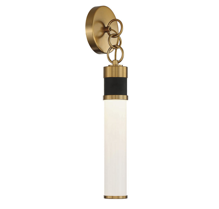 Savoy House Abel 9-1638-1-143 Wall Sconce Light - Matte Black with Warm Brass Accents
