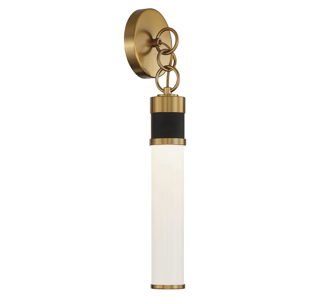Savoy House Abel 9-1638-1-143 Wall Sconce Light - Matte Black with Warm Brass Accents