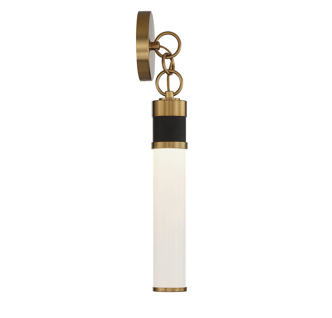Savoy House Abel 9-1638-1-143 Wall Sconce Light - Matte Black with Warm Brass Accents