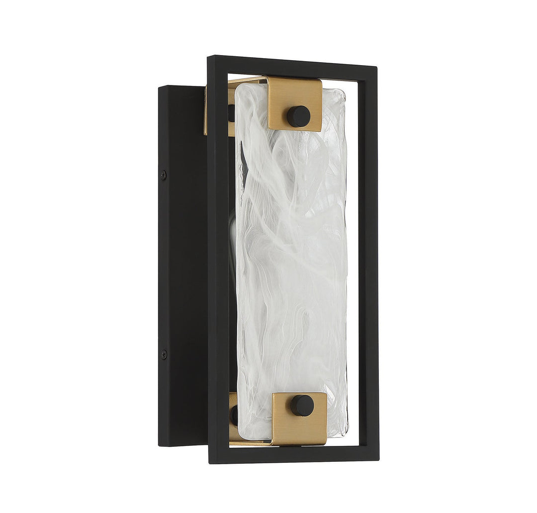 Savoy House Hayward 9-1697-1-143 Wall Sconce Light - Matte Black with Warm Brass Accents