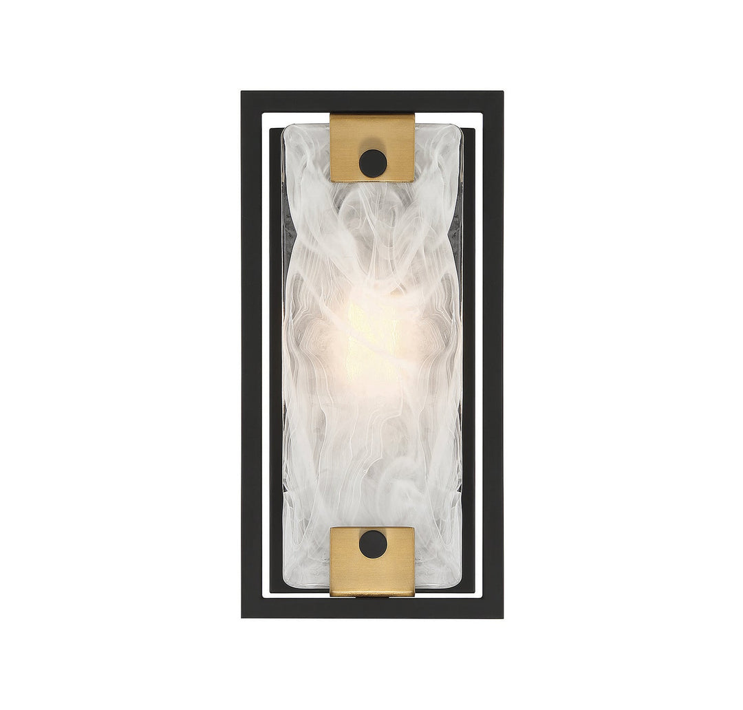 Savoy House Hayward 9-1697-1-143 Wall Sconce Light - Matte Black with Warm Brass Accents