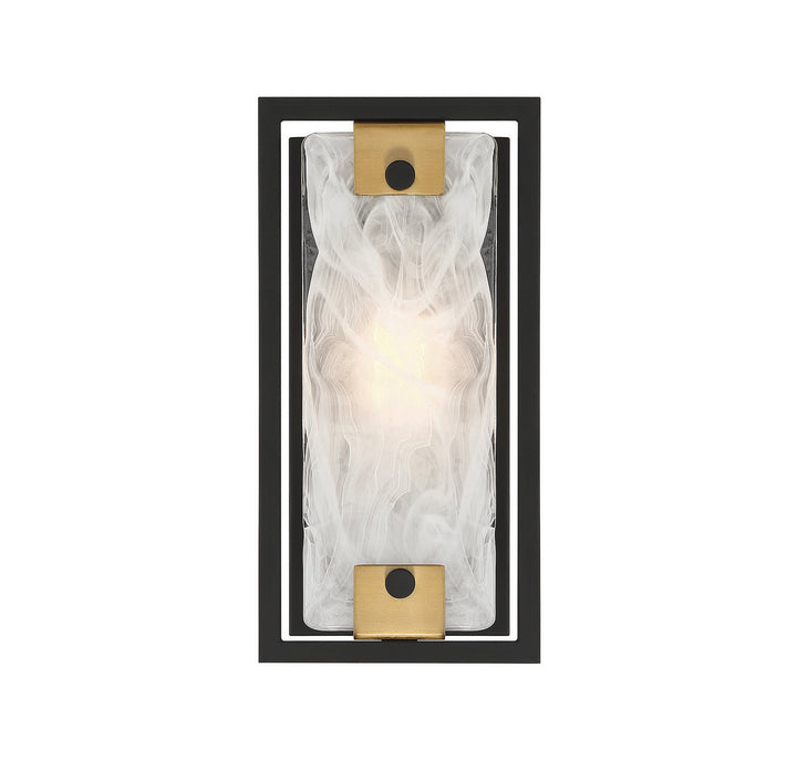 Savoy House Hayward 9-1697-1-143 Wall Sconce Light - Matte Black with Warm Brass Accents