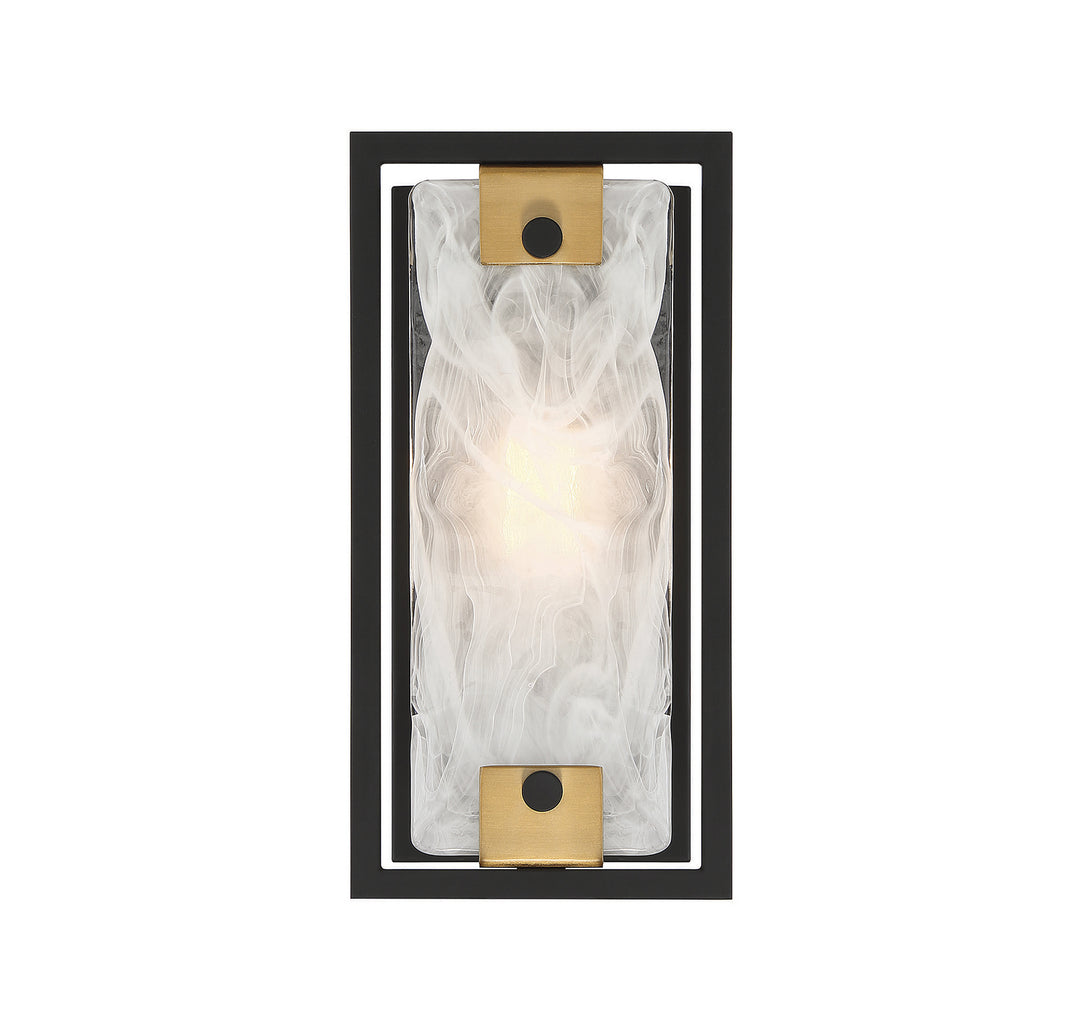 Savoy House Hayward 9-1697-1-143 Wall Sconce Light - Matte Black with Warm Brass Accents