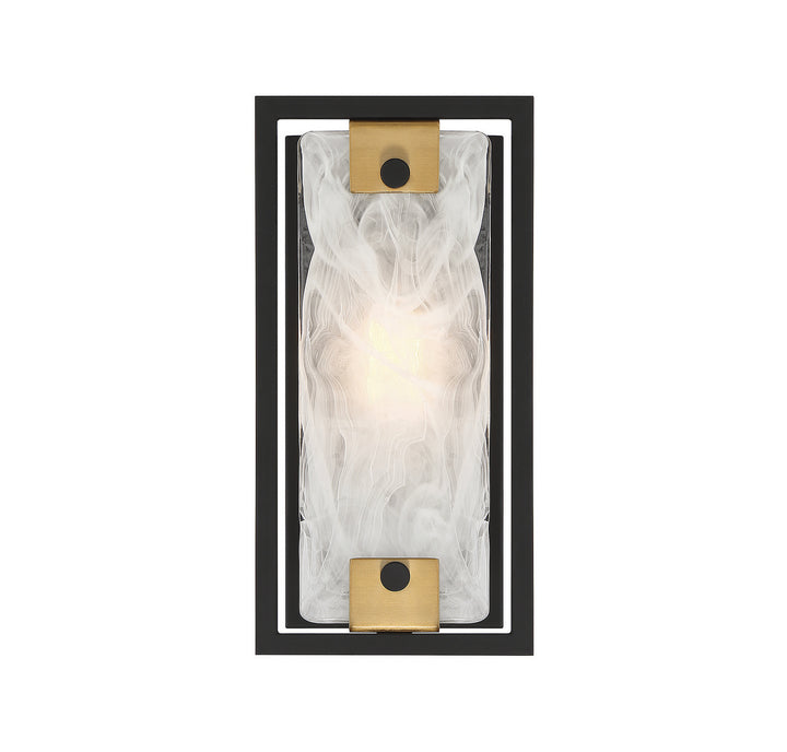 Savoy House Hayward 9-1697-1-143 Wall Sconce Light - Matte Black with Warm Brass Accents