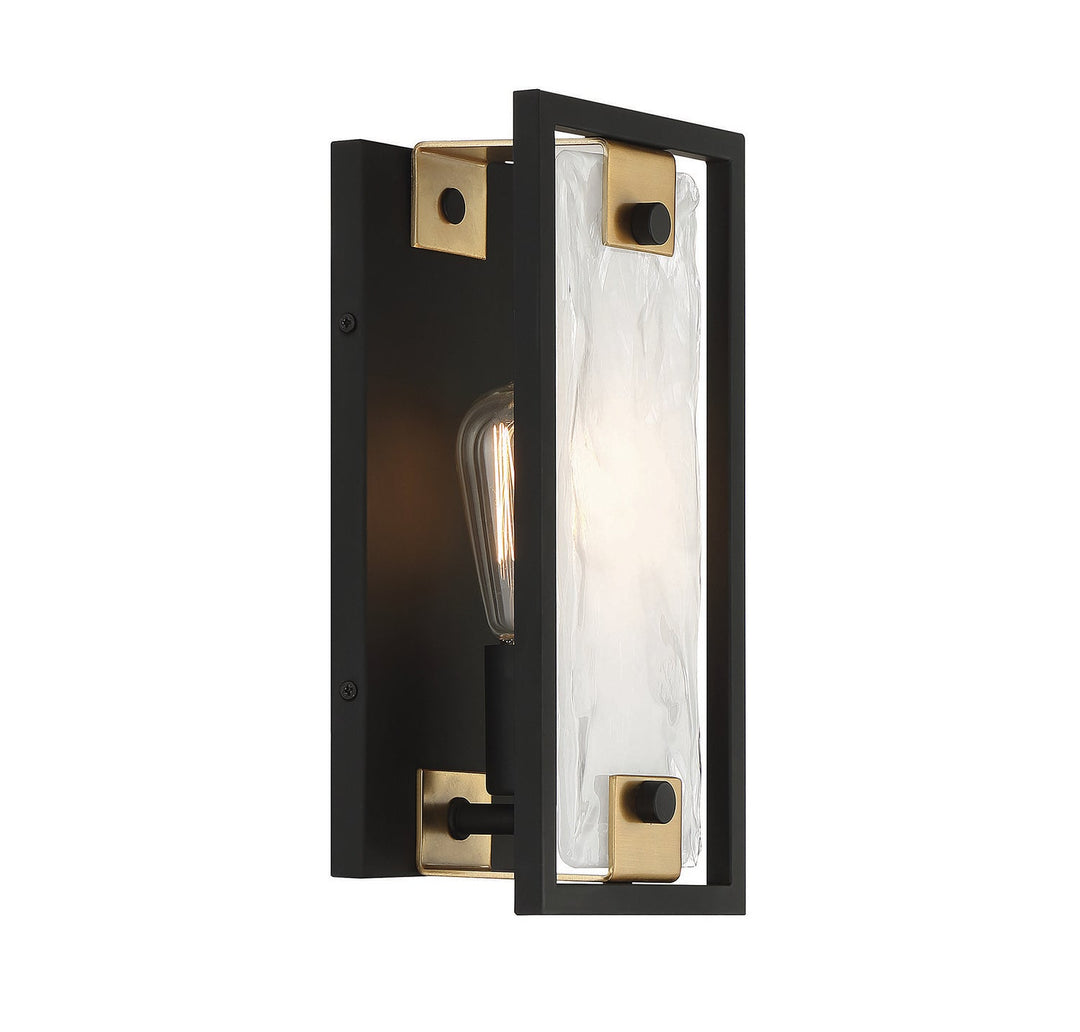 Savoy House Hayward 9-1697-1-143 Wall Sconce Light - Matte Black with Warm Brass Accents