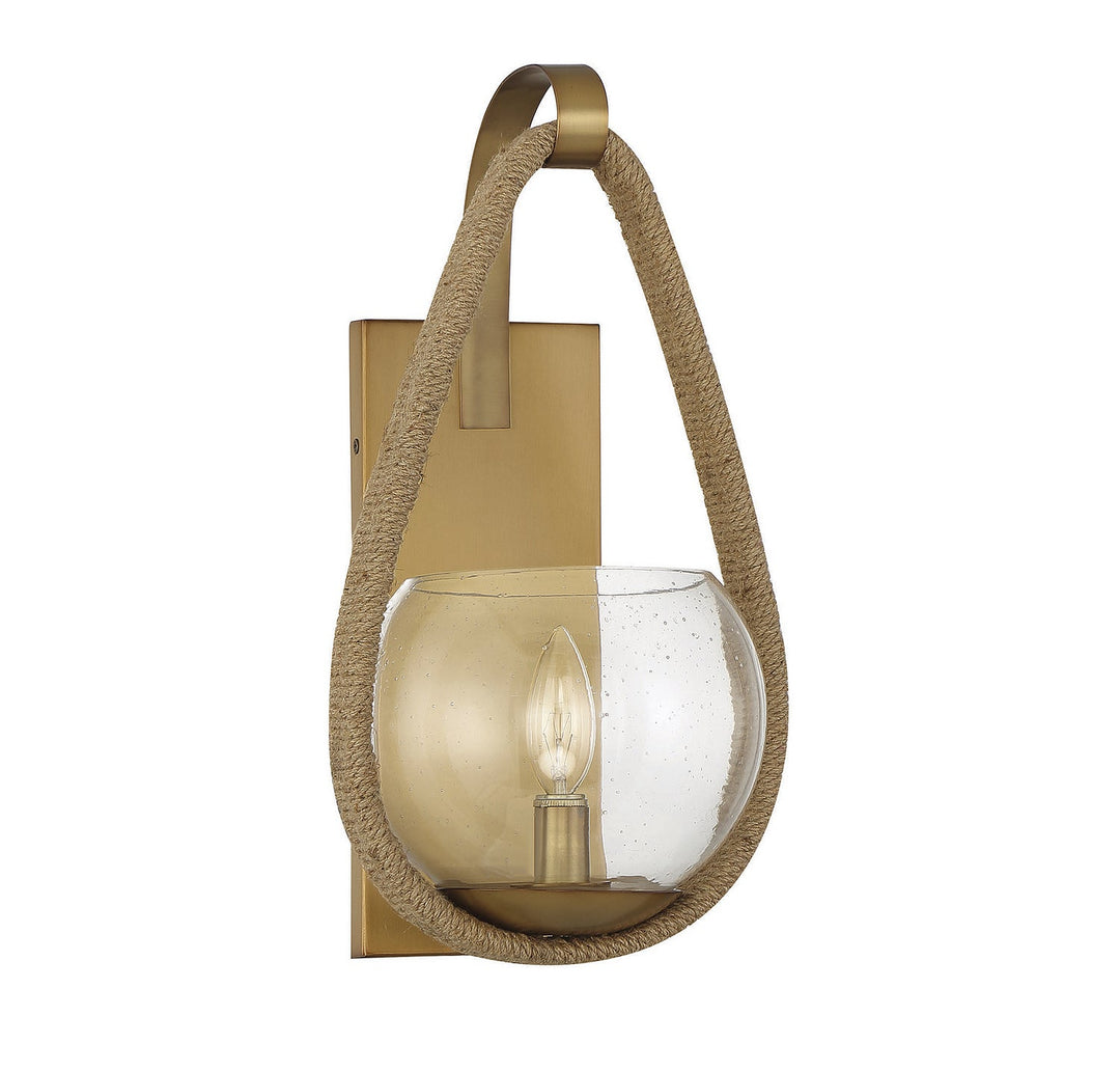Savoy House Ashe 9-1826-1-320 Wall Sconce Light - Warm Brass and Rope