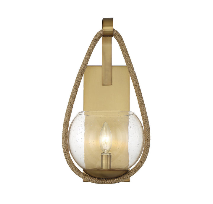 Savoy House Ashe 9-1826-1-320 Wall Sconce Light - Warm Brass and Rope