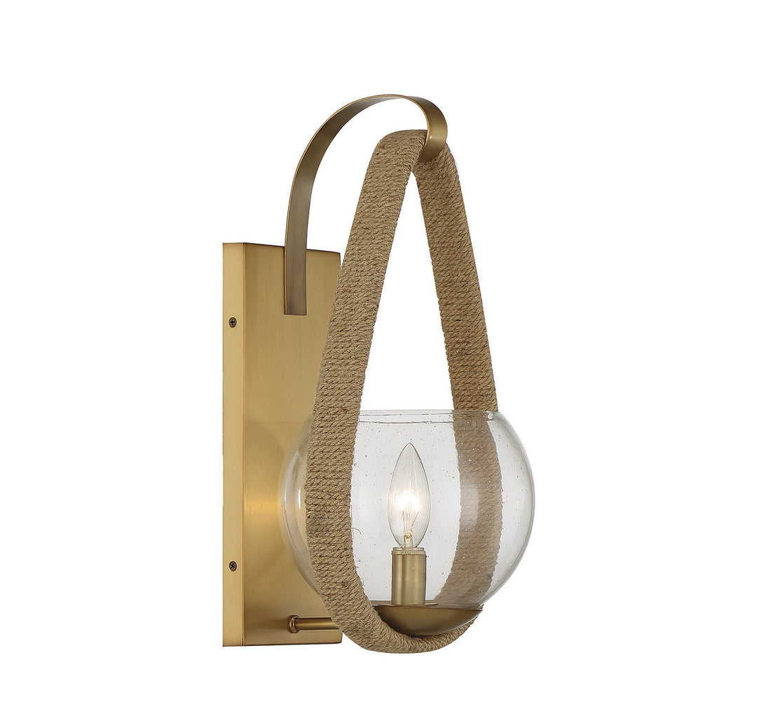Savoy House Ashe 9-1826-1-320 Wall Sconce Light - Warm Brass and Rope