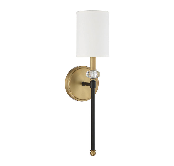 Savoy House Tivoli 9-1888-1-143 Wall Sconce Light - Matte Black with Warm Brass Accents