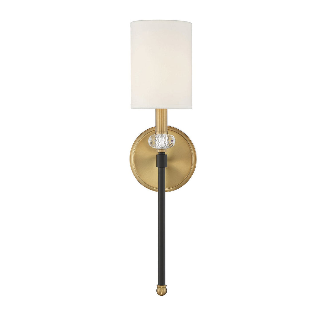 Savoy House Tivoli 9-1888-1-143 Wall Sconce Light - Matte Black with Warm Brass Accents