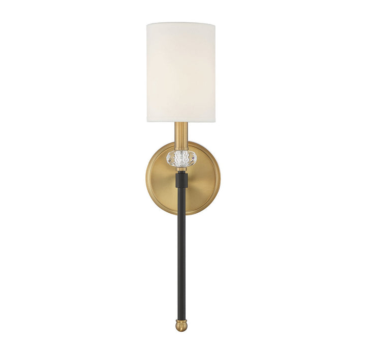 Savoy House Tivoli 9-1888-1-143 Wall Sconce Light - Matte Black with Warm Brass Accents
