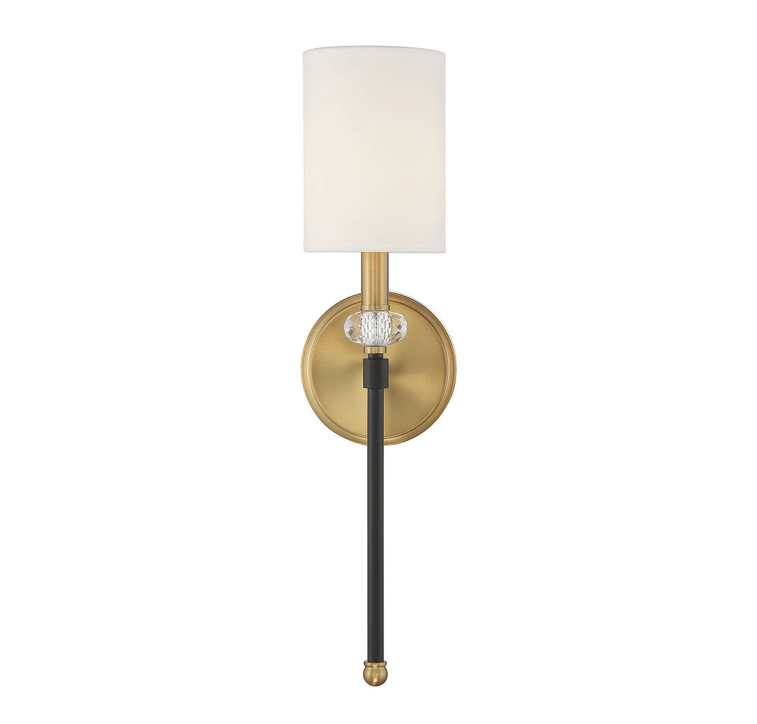 Savoy House Tivoli 9-1888-1-143 Wall Sconce Light - Matte Black with Warm Brass Accents