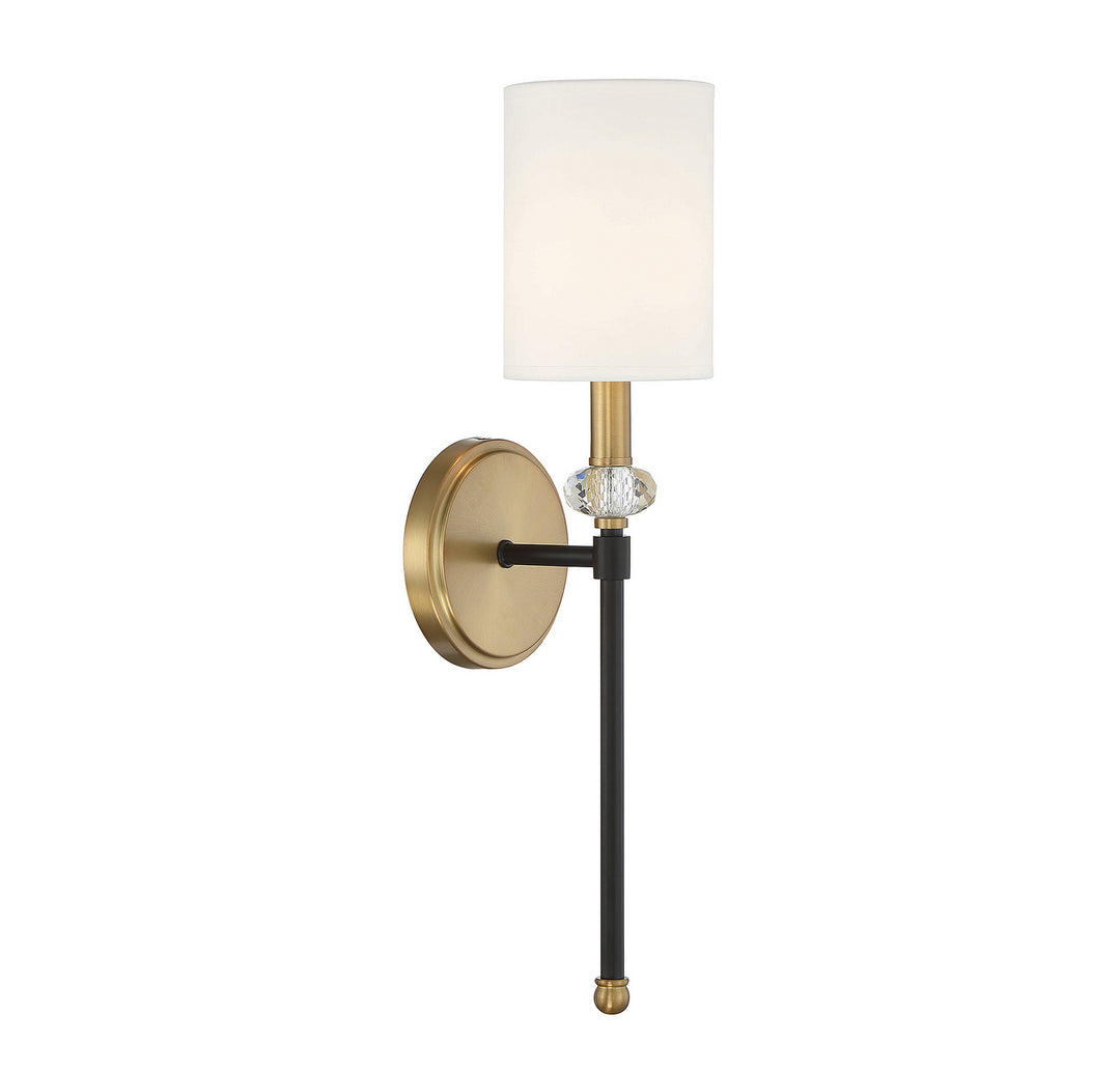 Savoy House Tivoli 9-1888-1-143 Wall Sconce Light - Matte Black with Warm Brass Accents