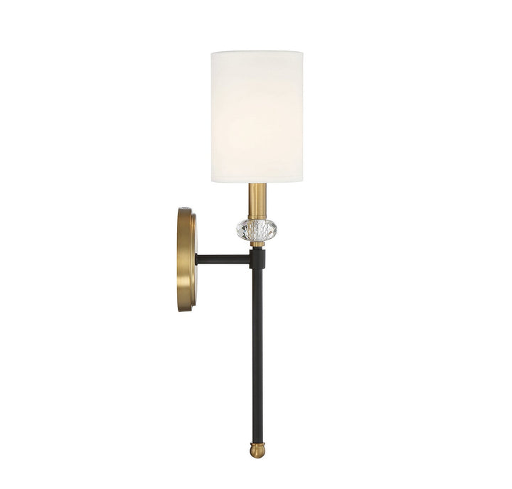 Savoy House Tivoli 9-1888-1-143 Wall Sconce Light - Matte Black with Warm Brass Accents