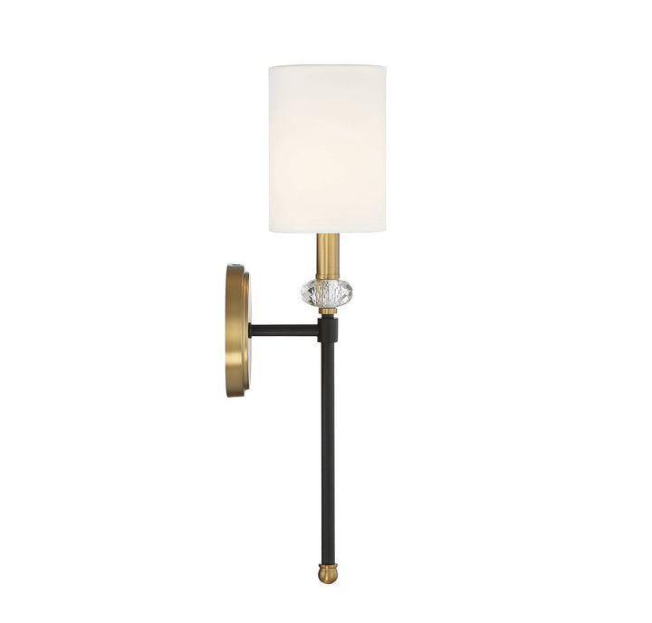 Savoy House Tivoli 9-1888-1-143 Wall Sconce Light - Matte Black with Warm Brass Accents