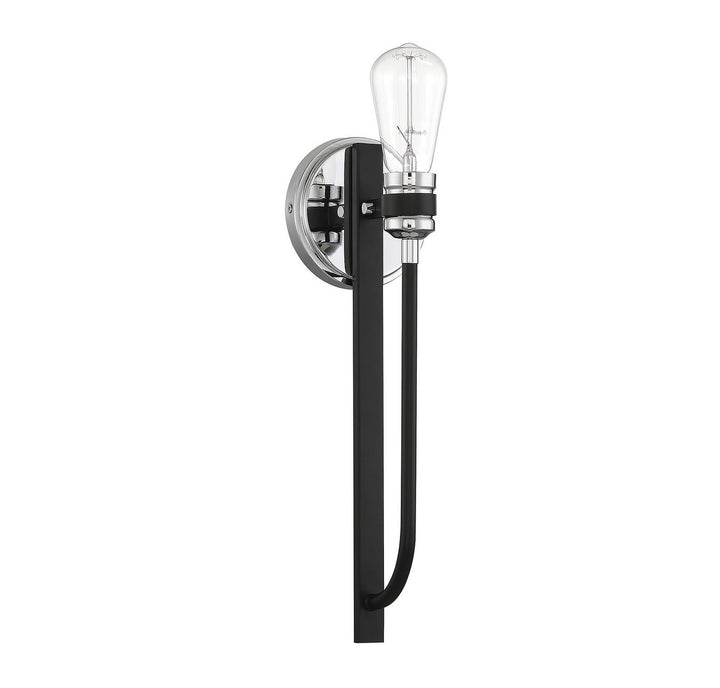 Savoy House Kenyon 9-1918-1-150 Wall Sconce Light - Kenyon Black and Chrome