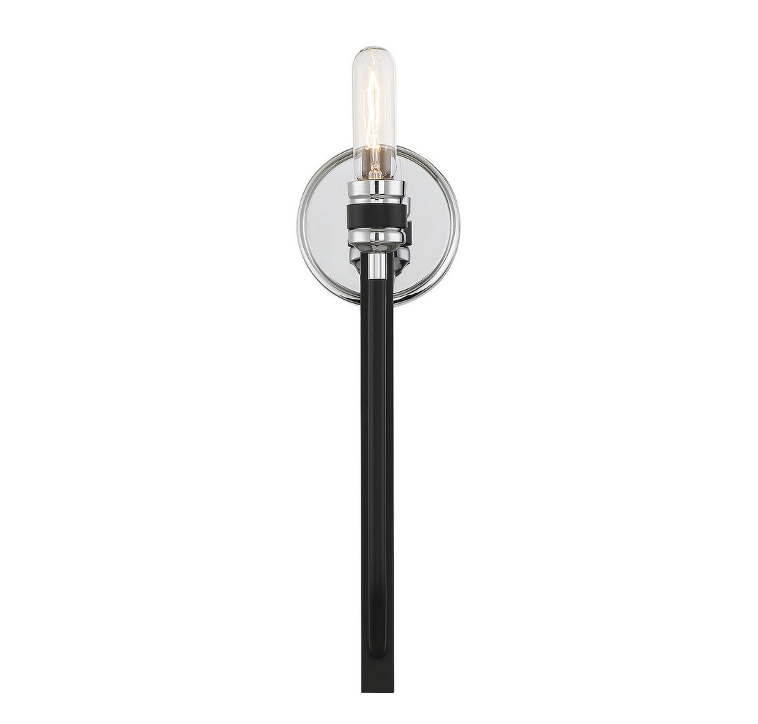 Savoy House Kenyon 9-1918-1-150 Wall Sconce Light - Kenyon Black and Chrome